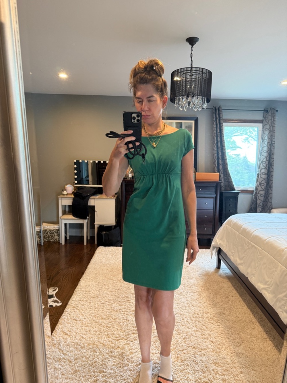 Susana Monaco Emerald Cap-Sleeve Sheath Dress size L